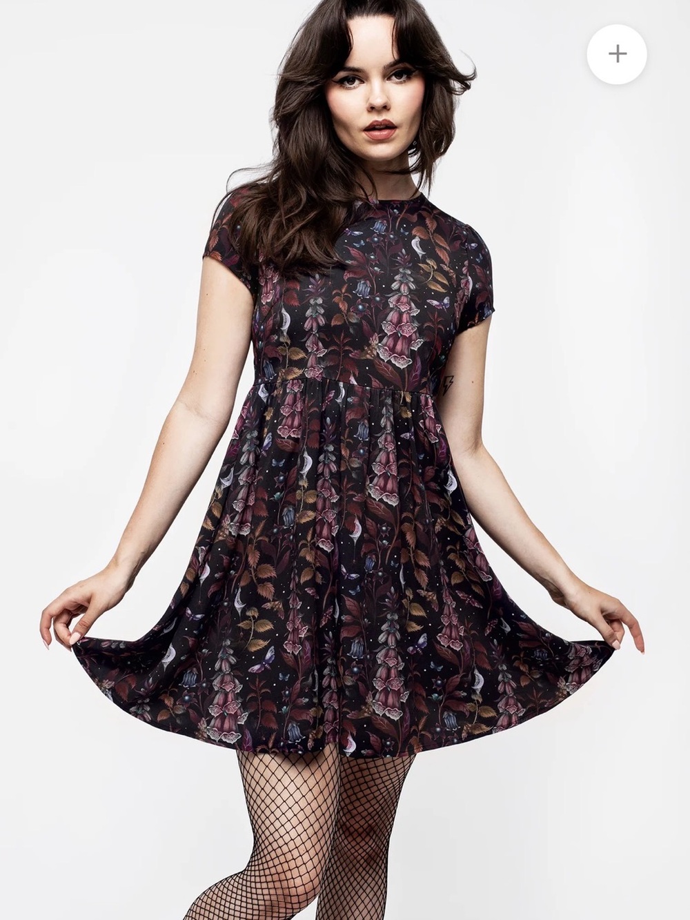 Disturbia Foxglove Mini Skater Dark Floral Dress Size 6
